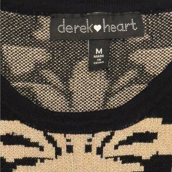 Black and Cream Dress with 3/4 Sleeves - Picture 5 of 5